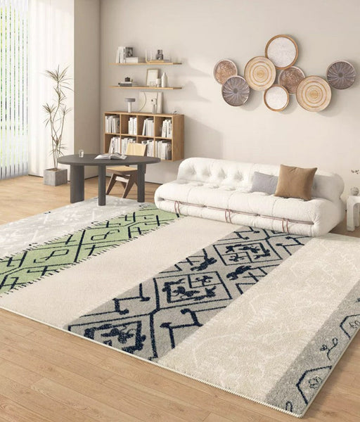 Abstract Area Rugs for Living Room, Modern Rugs for Dining Room, Modern Runner Rugs for Hallway, Thick Contemporary Area Rugs Next to Bed-artworkcanvas
