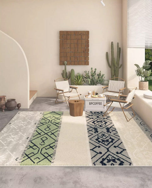 Abstract Area Rugs for Living Room, Modern Rugs for Dining Room, Modern Runner Rugs for Hallway, Thick Contemporary Area Rugs Next to Bed-artworkcanvas