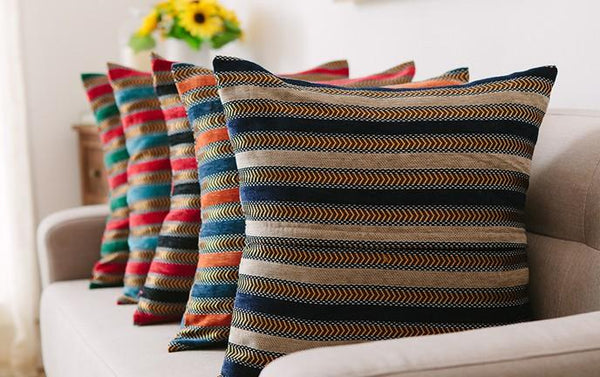 Decorative Throw Pillows for Living Room, Bohemian Style Chenille Pillow Cover, Bohemian Decorative Sofa Pillows-artworkcanvas