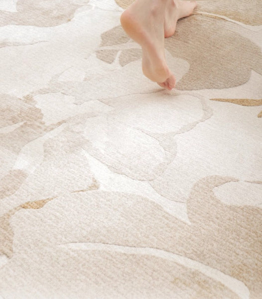 Contemporary Modern Rugs under Dining Room Table, Soft Rugs for Bedroom, French Style Modern Rugs for Interior Design, Flower Pattern Modern Rugs for Living Room-artworkcanvas