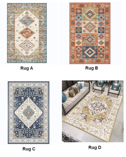 Living Room Vintage Area Rugs, Morocco Area Rugs for Dining Room, Traditional Persain Rugs for Bedroom, Traditional Colorful Persian Rugs-artworkcanvas