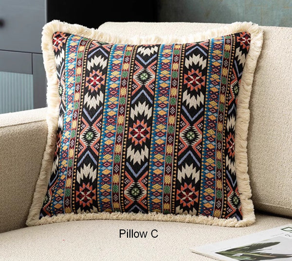 Large Bohemian Decorative Sofa Pillows for Living Room, Modern Geometric Pillows, Decorative Throw Pillows for Bedroom, Oriental Throw Pillow for Couch-artworkcanvas