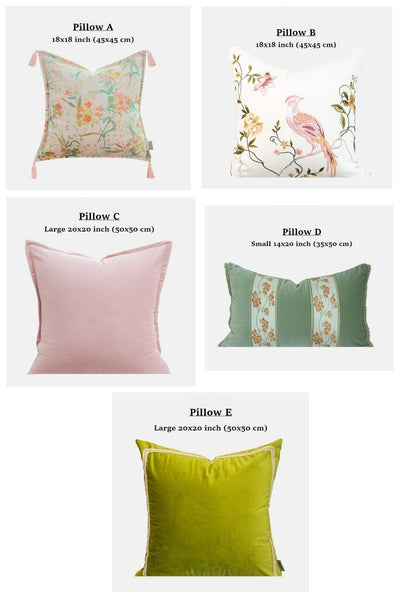 Living Room Decorative Pillows, Modern Decorative Cushions, Decorative Pillows for Bed, Decorative Pillow Arrangement Ideas for Interior Design, Embroidered Floral Bird Pattern Pillow Covers-artworkcanvas