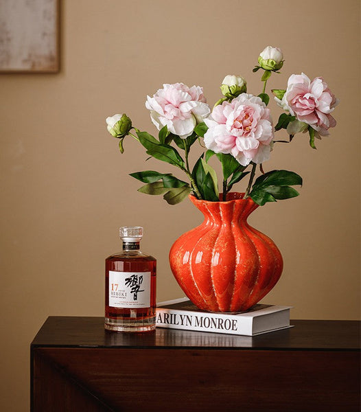 Modern Flower Vase Centerpiece on Table, Handmade Water Holding Flower Vases, Porcelain Flower Vases, Ceramic Bouquet Vases-artworkcanvas