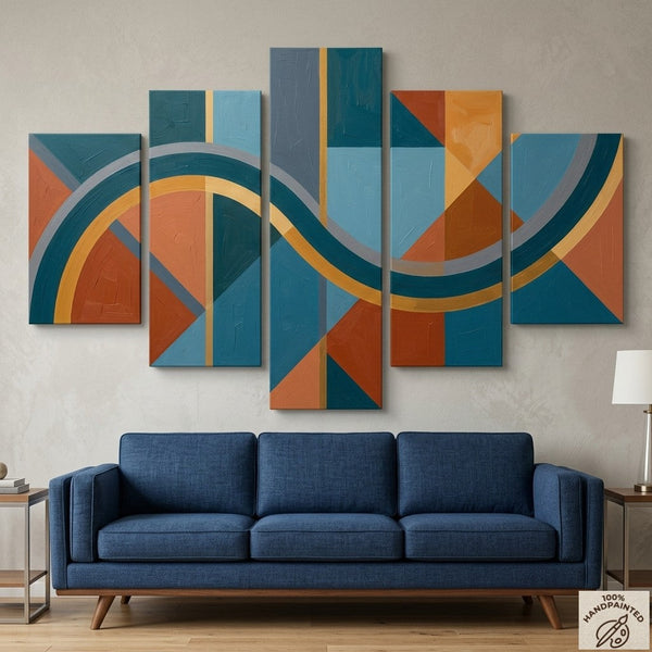 Oversized Modern Wall Art Paintings, Original Abstract Paintings, Geometric Canvas Art-artworkcanvas