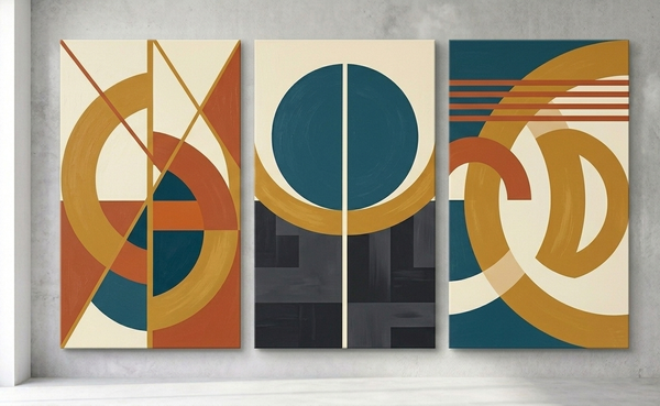 Modern Paintings for Living Room, Multi Panel Canvas Art, Large Group Paintings, Geometric Abstract Paintings-artworkcanvas
