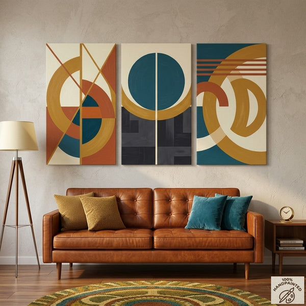 Modern Paintings for Living Room, Multi Panel Canvas Art, Large Group Paintings, Geometric Abstract Paintings-artworkcanvas