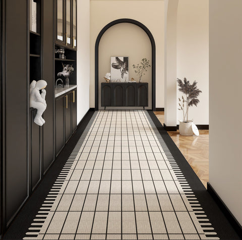 Non Slip Entryway Runner Rug Ideas, Extra Long Hallway Runners, 25 Feet Long Narrow Runner Rugs, Contepmorary Modern Long Hallway Runners-artworkcanvas