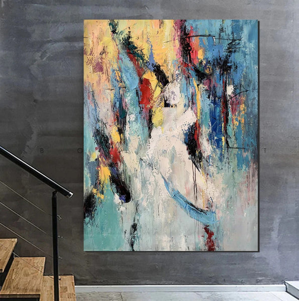 Palette Knife Paintings, Acrylic Paintings on Canvas, Large Paintings Behind Sofa, Abstract Painting for Living Room, Bedroom Modern Wall Art Paintings