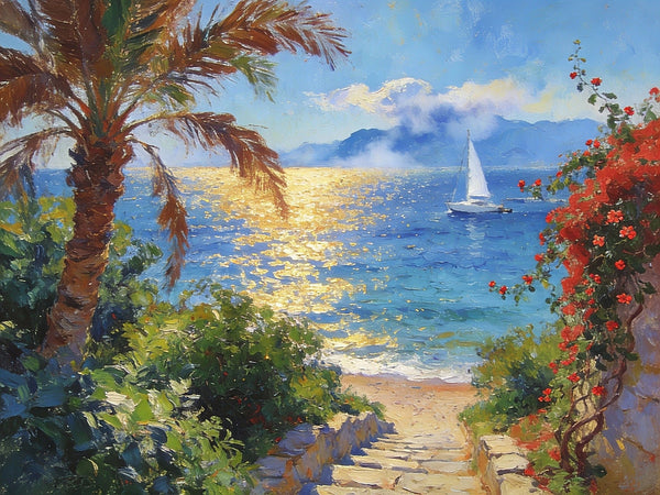 Florida's Coast in the Early Morning, Small Landscape Paintings, Small Oil Paintings on Canvas, Small Paintings on Canvas, Hand Painted Canvas Art, Original Oil Paintings-artworkcanvas