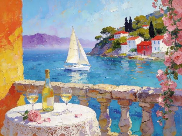 Original Canvas Paintings, A Tranquil Afternoon by the Sea, Small Paintings on Canvas, Heavy Texture Artwork, Landscape Oil Paintings, Hand Painted Wall Art-artworkcanvas