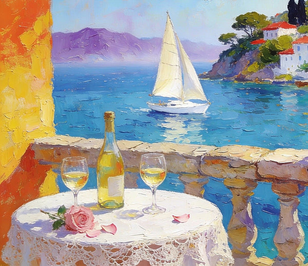 Original Canvas Paintings, A Tranquil Afternoon by the Sea, Small Paintings on Canvas, Heavy Texture Artwork, Landscape Oil Paintings, Hand Painted Wall Art-artworkcanvas