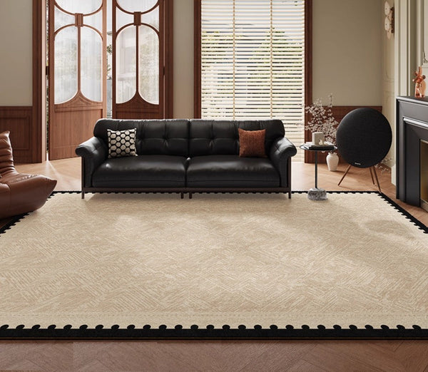 Modern Rugs for Dining Room, Mid Century Modern Rugs Next to Bed, Contemporary Rugs for Bedroom, Cream Modern Carpets for Living Room-artworkcanvas