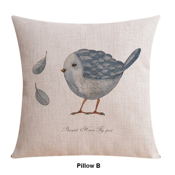 Throw Pillows for Couch, Simple Decorative Pillow Covers, Decorative Sofa Pillows for Children's Room, Love Birds Decorative Throw Pillows-artworkcanvas
