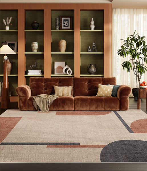 Dining Room Geometric Modern Rugs, Bedroom Modern Rugs, Mid Century Modern Rugs for Living Room, Contemporary Modern Rugs under Coffee Table-artworkcanvas