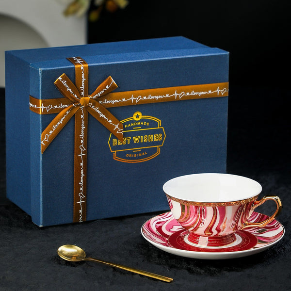 Elegant Porcelain Coffee Cups, British Royal Tea Cup and Saucer Set in Gift Box, Vintage Ceramic Tea Cup and Saucer Set, Porcelain Tea Cup and Saucer Set-artworkcanvas