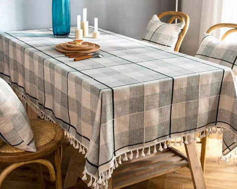 Kitchen Rectangular Table Covers, Farmhouse Table Cloths for Dining Room, Rectangular Tablecloth for Oval Table, Cotton and Linen Tablecloths-artworkcanvas