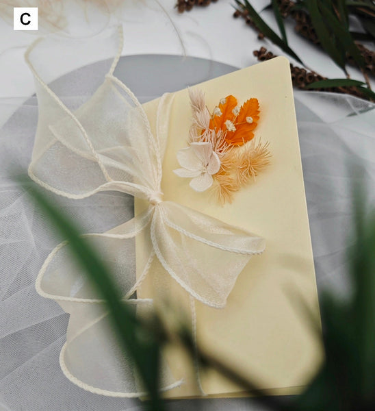 Dried Flower Bowknot Greeting Cards, Original Handmade Anniversary Greeting Card, Creative Birthday Greeting Card, Beautiful Valentine's Day Greeting Card, Unique Wedding Greeting Card-artworkcanvas