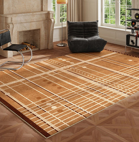 Large Contemporary Area Rugs for Dining Room, Modern Living Room Rug Ideas, Mid Century Modern Rugs for Bedroom-artworkcanvas