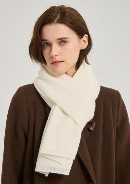 Modern Wool Scarf for Women, Cold Weather Scarves, Winter Cashmere Scarf, Casual Scarf for Women, Birthday Gift for Girl, White Soft Wool Scarf for Women
