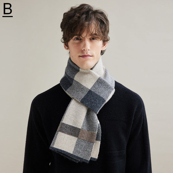 Thick Wool Scarf, Modern Fashion Scarf, Formal Men Scarf Styles, Casual Scarf Men, Men's Winter Scarf, Men's Wool Scarf Winter, Business Wool Scarf for Gentleman-artworkcanvas