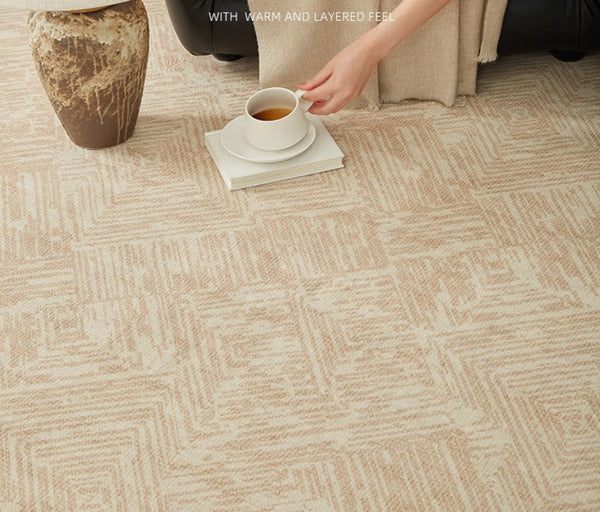 Modern Rugs for Dining Room, Mid Century Modern Rugs Next to Bed, Contemporary Rugs for Bedroom, Cream Modern Carpets for Living Room-artworkcanvas