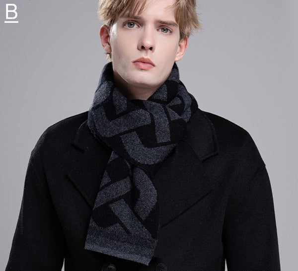 Casual Scarf Men, Wool Scarf for Gentleman, Thick Wool Scarf, Men's Winter Scarf, Men's Wool Scarf Winter, Fashion Scarf, Business Formal Men Scarf Styles-artworkcanvas