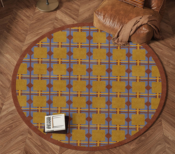 Modern Rugs under Coffee Table, Abstract Contemporary Round Rugs, Modern Rugs for Dining Room, Geometric Modern Rugs for Bedroom-artworkcanvas