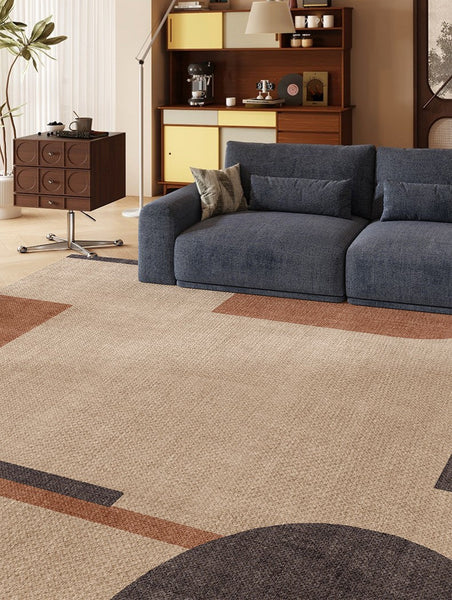 Dining Room Geometric Modern Rugs, Bedroom Modern Rugs, Mid Century Modern Rugs for Living Room, Contemporary Modern Rugs under Coffee Table-artworkcanvas