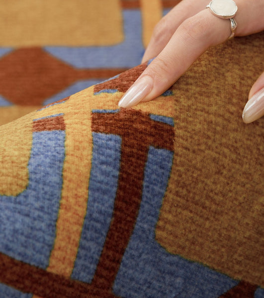 Modern Rugs under Coffee Table, Abstract Contemporary Round Rugs, Modern Rugs for Dining Room, Geometric Modern Rugs for Bedroom-artworkcanvas