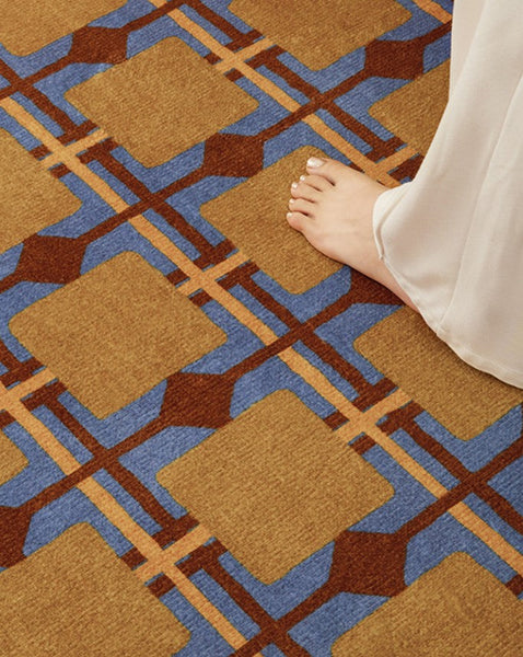 Modern Rugs under Coffee Table, Abstract Contemporary Round Rugs, Modern Rugs for Dining Room, Geometric Modern Rugs for Bedroom-artworkcanvas