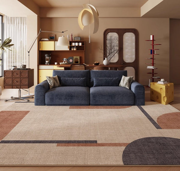 Dining Room Geometric Modern Rugs, Bedroom Modern Rugs, Mid Century Modern Rugs for Living Room, Contemporary Modern Rugs under Coffee Table-artworkcanvas