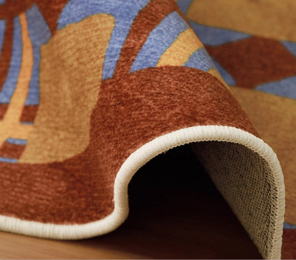 Modern Rugs under Coffee Table, Abstract Contemporary Round Rugs, Modern Rugs for Dining Room, Geometric Modern Rugs for Bedroom-artworkcanvas