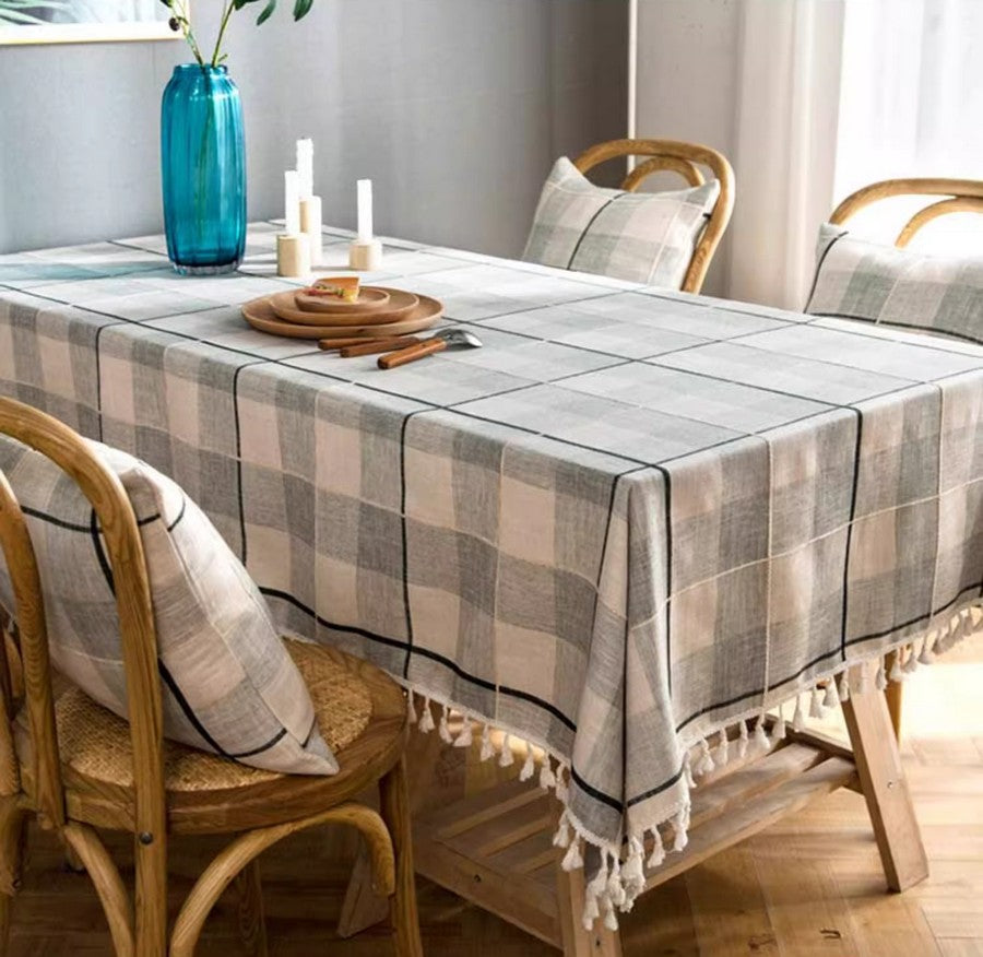 Kitchen Rectangular Table Covers, Farmhouse Table Cloths for Dining Room, Rectangular Tablecloth for Oval Table, Cotton and Linen Tablecloths-artworkcanvas