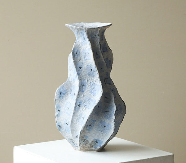 Centerpiece Ceramic Bouquet Vases, Elegant Handmade Modern Flower Vase, Porcelain Vases for Modern Home Decor, Contemporary Vases on Dining Table-artworkcanvas