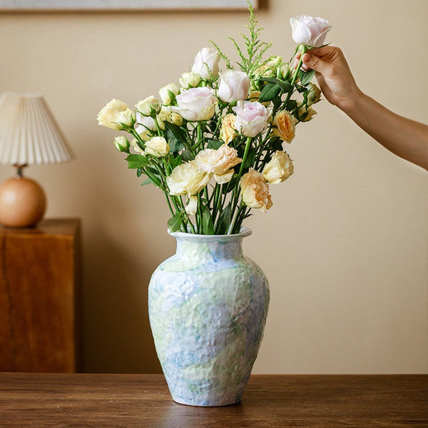 Modern Porcelain Flower Vases, Handmade Water Holding Flower Vases, Centerpiece on Dining Table, Ceramic Bouquet Vases, Flower Vases on Table-artworkcanvas