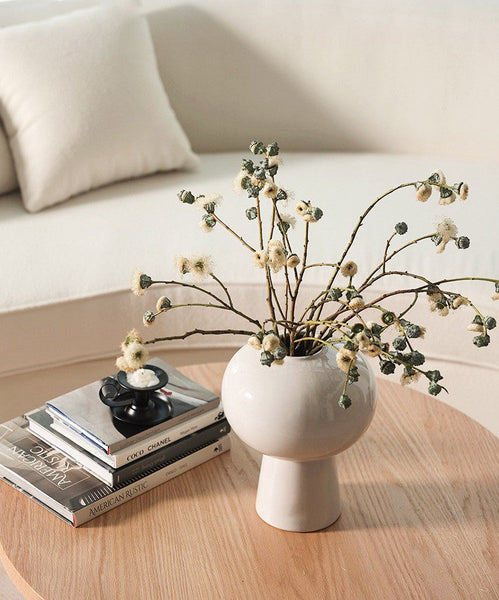Porcelain Vases for Modern Home Decor, Handmade Modern Flower Vase, Contemporary Vases on Dining Table, Centerpiece Ceramic Bouquet Vases-artworkcanvas