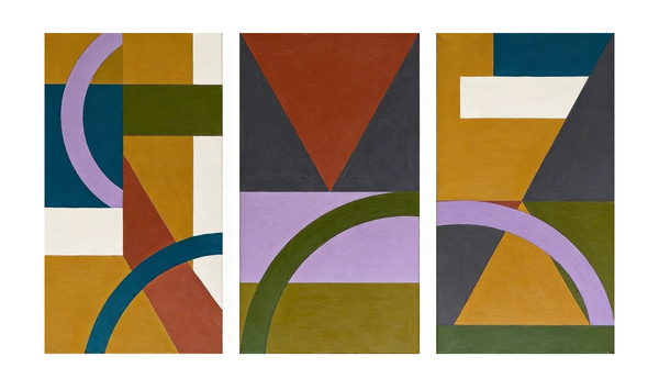 Geometric Abstract Paintings, Modern Paintings for Living Room, Multi Panel Canvas Art, Large Group Paintings-artworkcanvas