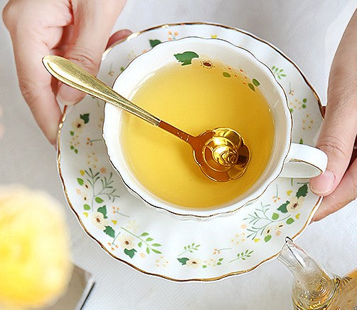 Unique Ceramic Coffee Cups, Creative Bone China Porcelain Tea Cup Set, Traditional English Tea Cups and Saucers, Afternoon British Tea Cups-artworkcanvas