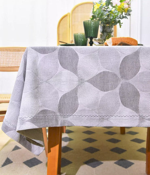 Large Rectangle Table Covers for Dining Room Table, Modern Table Cloths for Kitchen, Simple Contemporary Grey Cotton Tablecloth, Square Tablecloth for Round Table-artworkcanvas