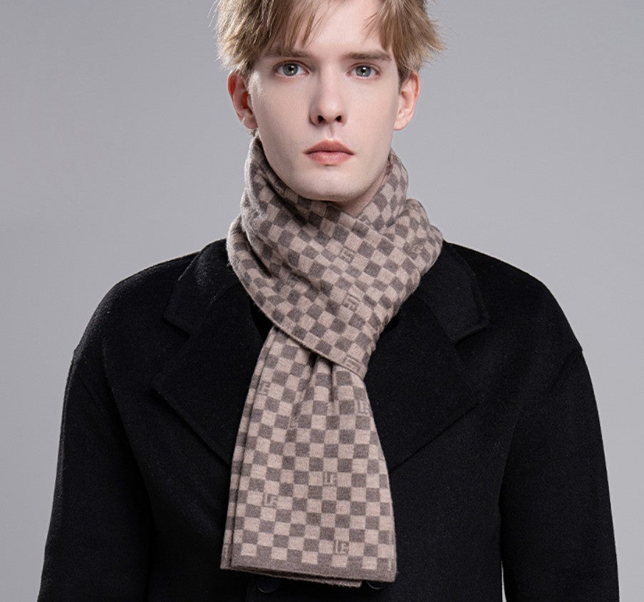 Business Formal Men Scarf Styles, Men's Winter Scarf, Wool Scarf for Gentleman, Thick Wool Scarf, Casual Scarf Men, Men's Wool Scarf Winter, Fashion Scarf-artworkcanvas
