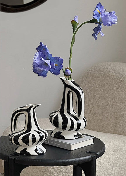 Porcelain Bud Vases, Handmade Water Holding Flower Vases, Modern Ceramic Flower Vases, Small Flower Vases on Table-artworkcanvas