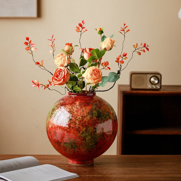 Large Pottery Flower Vases, Handmade Water Holding Flower Vases, Modern Bouquet Flower Vases, Centerpiece on Dining Table, Flower Vase on Table-artworkcanvas