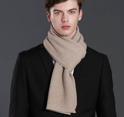 Simple Business Formal Men Scarf Styles, Red Thick Wool Scarf, Wool Scarf for Gentleman, Men's Winter Scarf, Casual Scarf Men, Men's Wool Scarf Winter, Fashion Scarf-artworkcanvas