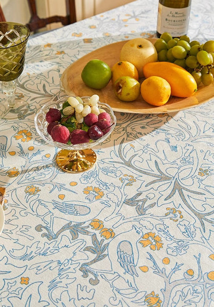 Large Modern Rectangle Tablecloth for Dining Table, Rabbit Pigeon Pattern Table Covers for Round Table, Farmhouse Table Cloth for Oval Table, Square Tablecloth for Kitchen-artworkcanvas