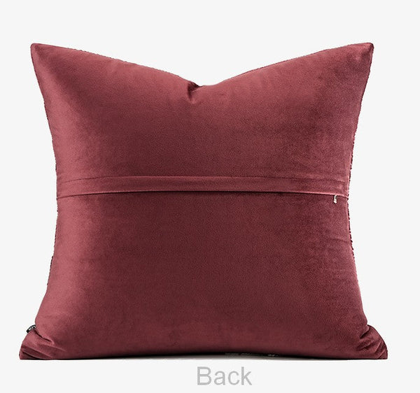 Modern Pillows for Couch, Red Decorative Pillow Covers, Decorative Throw Pillows for Living Room, Large Modern Sofa Pillows-artworkcanvas