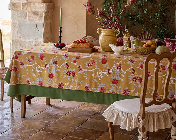 Farmhouse Table Cloth, Dining Room Flower Table Cloths, Large Square Tablecloth for Round Table, Extra Large Rectangular Table Covers for Kitchen-artworkcanvas