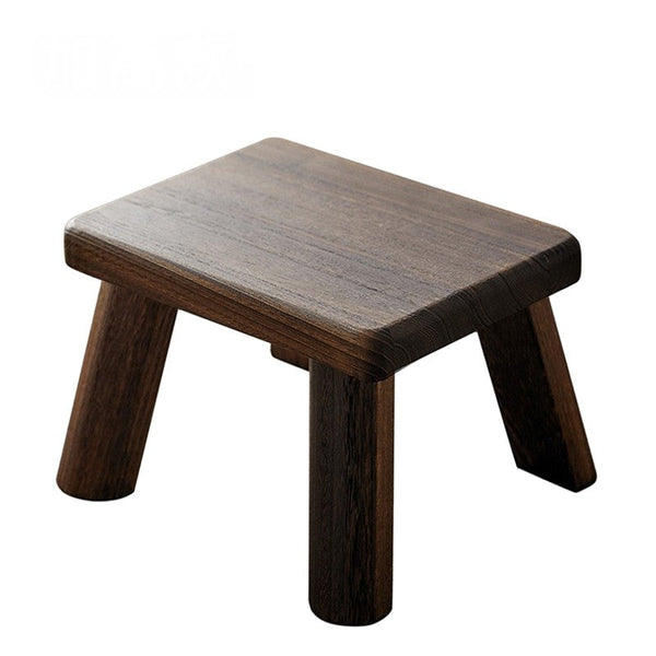 Dining Table Stool, Shoe-changing Stool, Solid Wood low Stool, Paulownia Wood Stool, Children's Wooden Stool, Sofa Stool-artworkcanvas