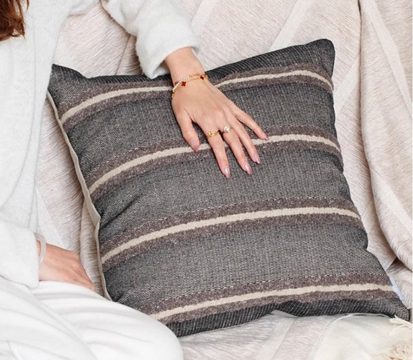 Contemporary Throw Pillow for Living Room, Large Abstract Throw Pillows for Couch, Modern Sofa Throw Pillows, Modern Square Pillows-artworkcanvas