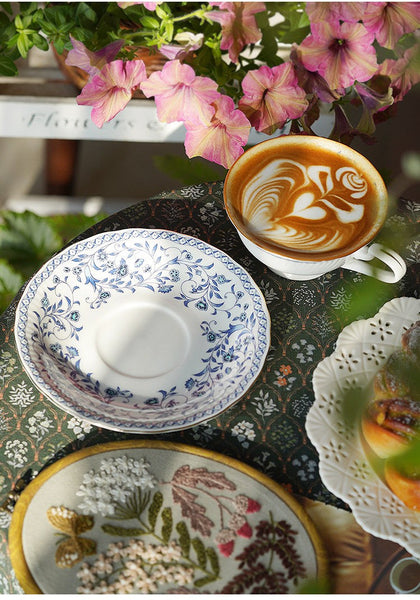 Traditional Tea Cup Set, Porcelain Tea Cups, Floral Tea Cup Set, Classic British Tea Cups, Elegant Tea Cup With Saucer, Ceramic Tea Cup with Saucer, Tea Cup Set, Vintage Tea Cup Set, Modern Ceramic Cups-artworkcanvas